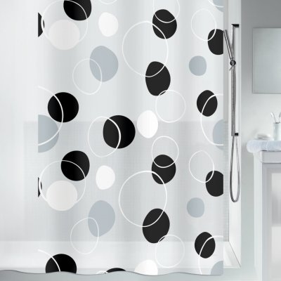 Spirella BUBBLE kroužky bílo-černý 180 x 200 cm – Sleviste.cz