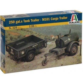 Italeri 250 GAL.S TANK TRAILER M101 CARGO TRAILER 0229 1:35
