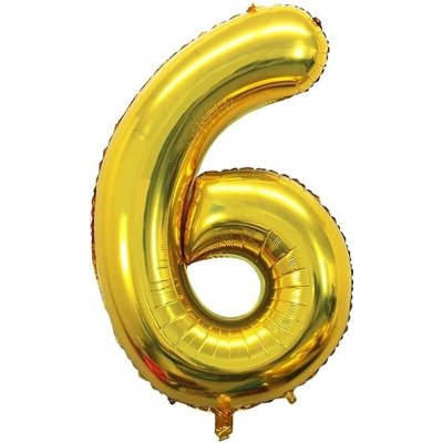 Atomia fóliový balón narozeninové číslo 6 zlatý 82 cm – Zboží Mobilmania