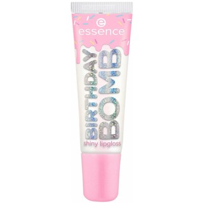 essence Birthday Bomb transparentní lesk na rty pro třpytivý lesk 01 Cake My Day! 10 ml – Sleviste.cz