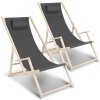 Lehátko Yakimz Camping Relax Lounger Sun Lounger Wood Šedá 2 ks