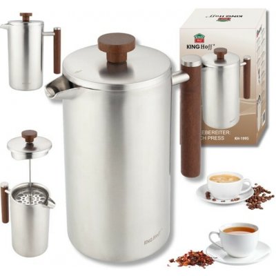 KingHoff Nerezový French Press 1000ml , konvička, kávovar KH-1995 – Sleviste.cz