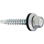 Samořezný střešní farmářský šroub KLIMAS 4,8 x 35 mm SW8 zinkovaný s podložkou EPDM (250 ks/bal) – HobbyKompas.cz