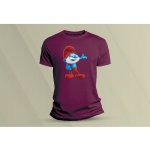 Sandratex dětské bavlněné tričko Taťka Šmoula vínová – Sleviste.cz