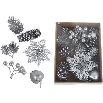 MOREX, s.r.o. Vánoční přízdoby stříbrné 10 ks – Zboží Mobilmania