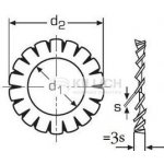 podložka M5 pr. 5.3x10x0.6 A2 NEREZ vějířová vnější ozubení DIN 6798A – Zboží Mobilmania