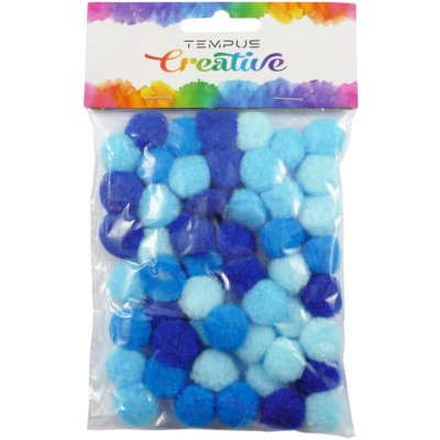 Tempus Kuličky pom poms mix modrých 20 mm 50 ks – Sleviste.cz