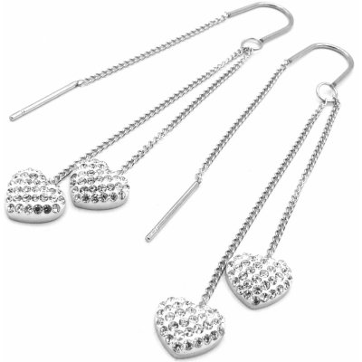 Steel Jewelry provlékací náušnice z chirurgické oceli srdce 231088 – Zboží Mobilmania
