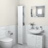 Koupelnový nábytek Nábytek XL Koupelnová skříňka lesklá bílá 25x26,5x170 cm kompozitní dřevo