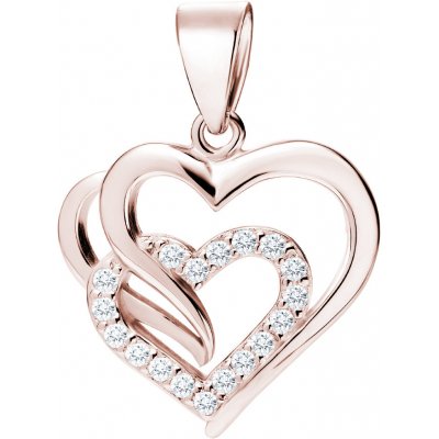 Olivie Stříbrný přívěsek Růžová spojená srdce 3065 – Zboží Mobilmania
