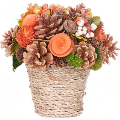 MagicHome Vianoce Ikebana MagicHome Nature přírodní podzimní 19x19 cm – Zboží Mobilmania