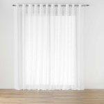 Douceur d'intérieur Široká záclona s kroužky, s lněným efektem, HALTONA, 400 x 240 cm bílý – Zboží Mobilmania