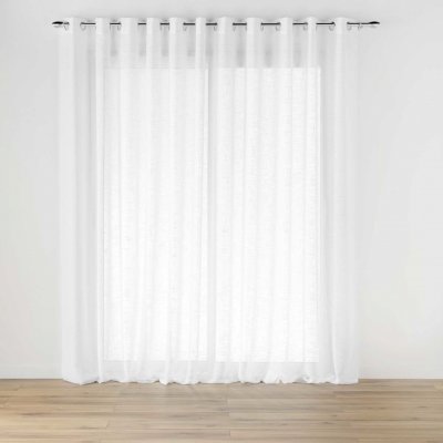 Douceur d'intérieur Široká záclona s kroužky, s lněným efektem, HALTONA, 400 x 240 cm bílý – Zboží Mobilmania
