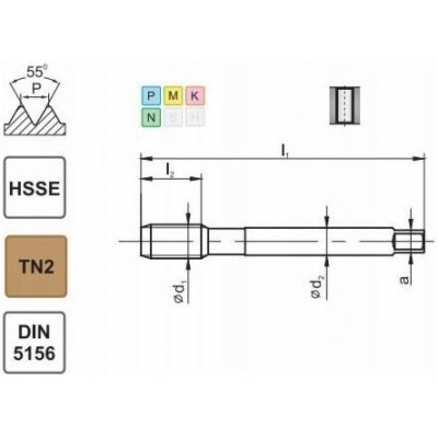 Fanar THREAD G 1/8 DIN-5156B HSSE TIN 800X – Hledejceny.cz
