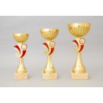 Zlatý sportovní pohár se zlato červeným středem 23 29 cm sada-tri-poharu – Zboží Dáma