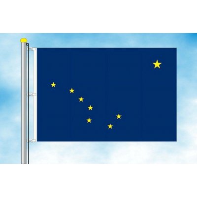 LIBEA, s.r.o. Aljaška vlajka Rozměr: 60×90 cm, Uchycení: Karabiny na stožár – Hledejceny.cz