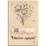 Dřevěná dárková karta na peníze - Všechno nejlepší – Hledejceny.cz