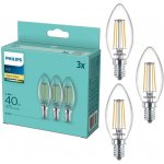 Philips svíčka, 4,3W, E14, teplá bílá, 3ks – Zbozi.Blesk.cz