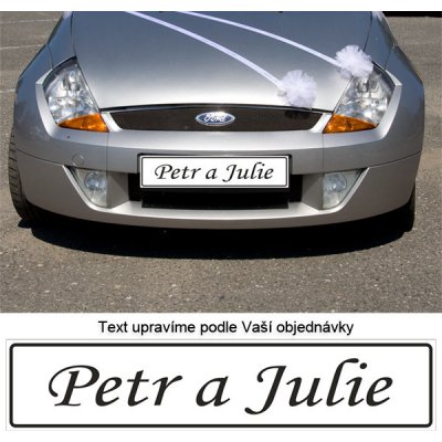 Svatební SPZ s textem na přání MONOTYPE - Jména – Zboží Mobilmania