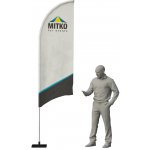 MITKO Reklamní vlajka Rider M (80x250 cm) s hliníkovým stožárem – Oblouk – Hřeb s ocelovým rotátorem ⌀ 20 mm – Hledejceny.cz