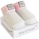 Doudou Ponožky pro holčičku 1 pár bílá s růžovým lemem – Zboží Dáma