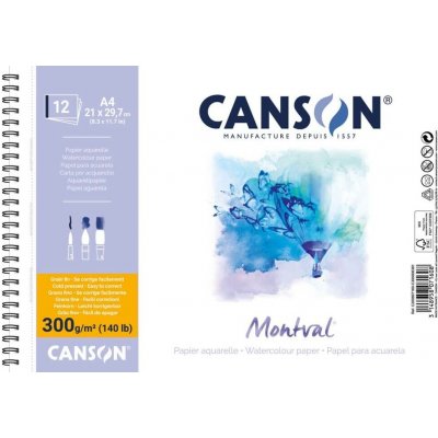 Canson Montval 200807160 akvarelový blok A4 300g 12 listů twin wire – Zboží Dáma