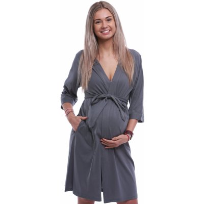 Lehký župan do porodnice na kojení 1G0663 šedá – Zboží Dáma