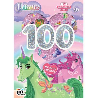 Jiri Models 100 metalických samolepek s omalovánkovými listy jednorožci – Zboží Mobilmania