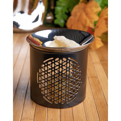 Holy Smokes Aroma lampa a Kadidelnice 2 v 1 Flower of life Květ života kovová 8 x 8 cm – Sleviste.cz