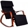 Houpací křeslo modernHOME Houpací křeslo chaise lounge lískový ořech/černá TXRC-03 WALNUT