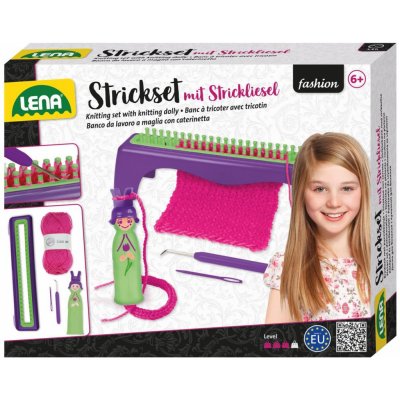 Lena Pletací stůl plast s vlnou a doplňky v krabici 30x24x7cm – Zboží Dáma