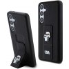 Pouzdro a kryt na mobilní telefon Karl Lagerfeld Saffiano Grip Stand Metal Logo Samsung Galaxy S24+ černé