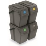 PROSPERPLAST Sada 4 odpadkových košů SORTIBOX II 4 x 25 l šedý kámen – Zboží Mobilmania