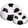 Sedací vak a pytel Jaks sedací vak XXXL fotbalový míč + podnožka 100x100x60cm bílo - černý