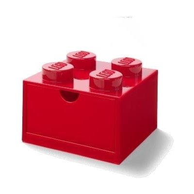 Stolní úložný box LEGO 4 se zásuvkou / červená
