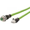 síťový kabel Metz Connect 21.16.8854 M12 8pin (F) kód X - RJ45(M), 1m