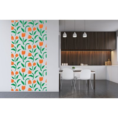 Lepy.cz Samolepka na zeď Pruh rozměry Tulipány rozměry 50x100cm Krémová – Hledejceny.cz