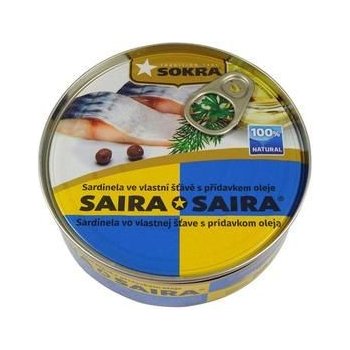 Sokra Saira sardinela ve vlastní šťávě s přídavkem oleje 240g