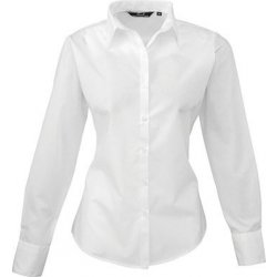 Premier Workwear dámská popelínová košile s dlouhým rukávem bílá