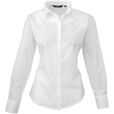 Premier Workwear dámská popelínová košile s dlouhým rukávem bílá – Zboží Mobilmania