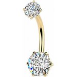 Šperky4U Zlacený ocelový piercing do pupíku BS1078-GDK – Hledejceny.cz