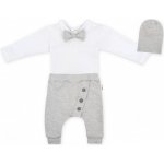 Baby Nellys 3-dílná sada Hubert body s motýlkem tepláčky a čepička šedý – Hledejceny.cz