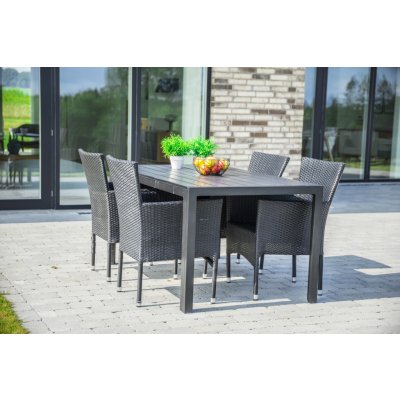 Nábytek Texim Set VIKING L + 4x černé křeslo BALI antracit – Hledejceny.cz