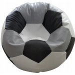 JAKS Sedací vak XXXL fotbalový míč 100 x 100 x 60 cm bílo - černo - šedý – Zboží Dáma