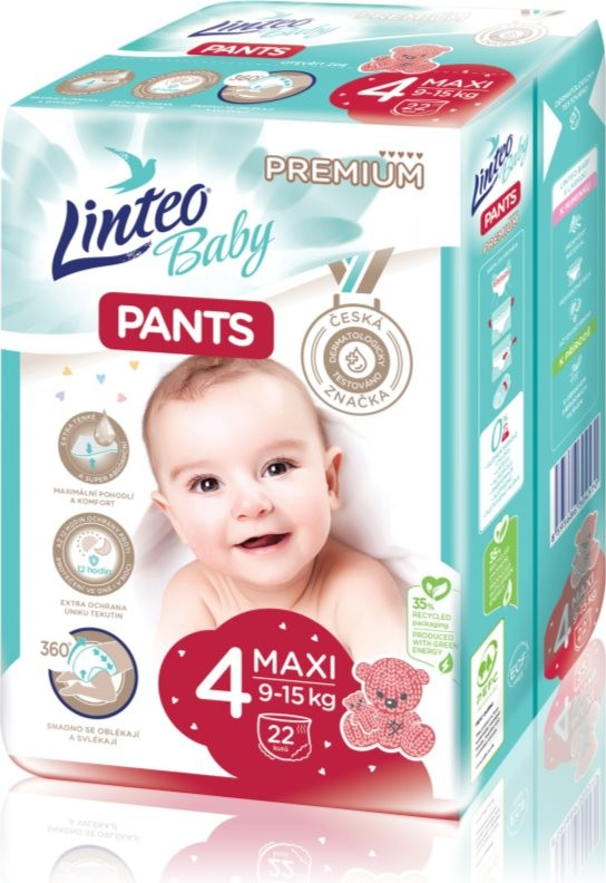 Linteo Baby Pants 4 Maxi Premium 9-15 kg 22 ks