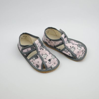 Baby Bare Shoes Pink Cat