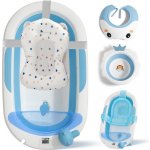 PupyHou Dětská skládací vanička s teploměrem a příslušenstvím Modrá – Zboží Dáma