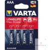 Baterie primární Varta LongLife Max Power AAA 4ks 4703101404