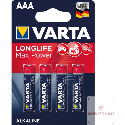 Varta LongLife Max Power AAA 4ks 4703101404 – Zbozi.Blesk.cz