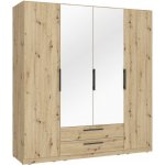 Maro Šatní skříň se zrcadlem 200x213 cm dub artisan CDXS84S-D78 – Sleviste.cz